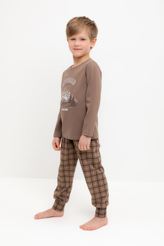 CROCKID Пижама 547465 К 1606 сосновая кора, праздничная клетка