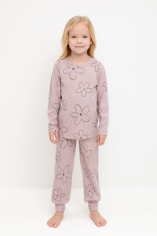 CROCKID Пижама 547467 К 1561 розово-сиреневый, контурные цветы