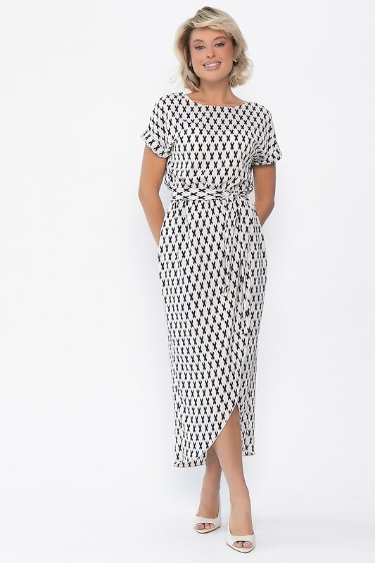 LT Collection Платье 548370 П14046-12М черно-белый