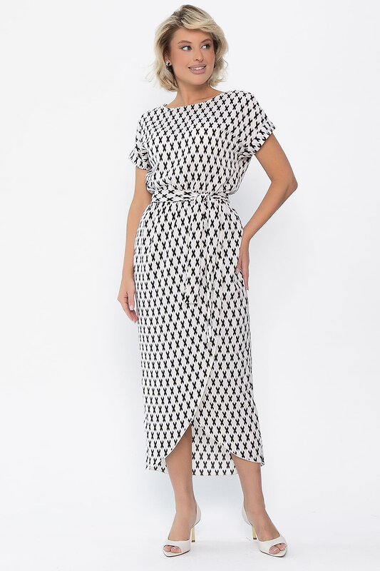 LT Collection Платье 548370 П14046-12М черно-белый