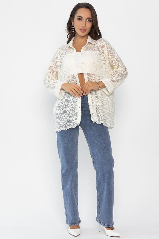 LT Collection Рубашка 548371 Б14048-10М молочный