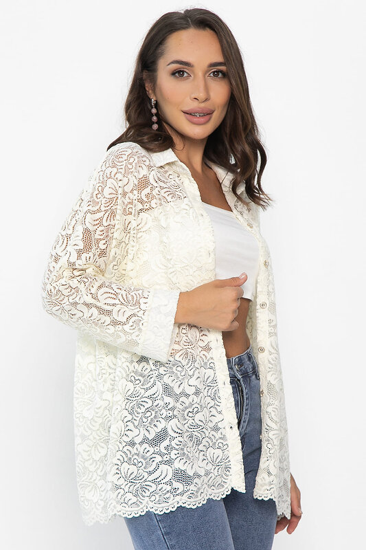 LT Collection Рубашка 548371 Б14048-10М молочный