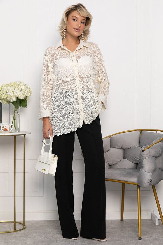 LT Collection Рубашка 548371 Б14048-10М молочный