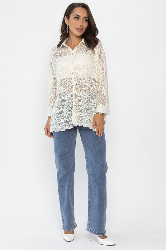 LT Collection Рубашка 548371 Б14048-10М молочный