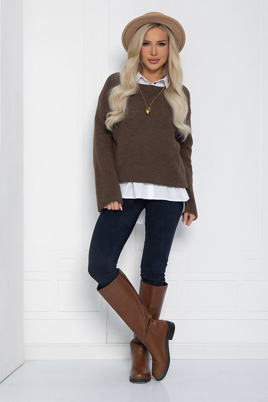 LT Collection Джемпер 552250 Б14170-5М коричневый