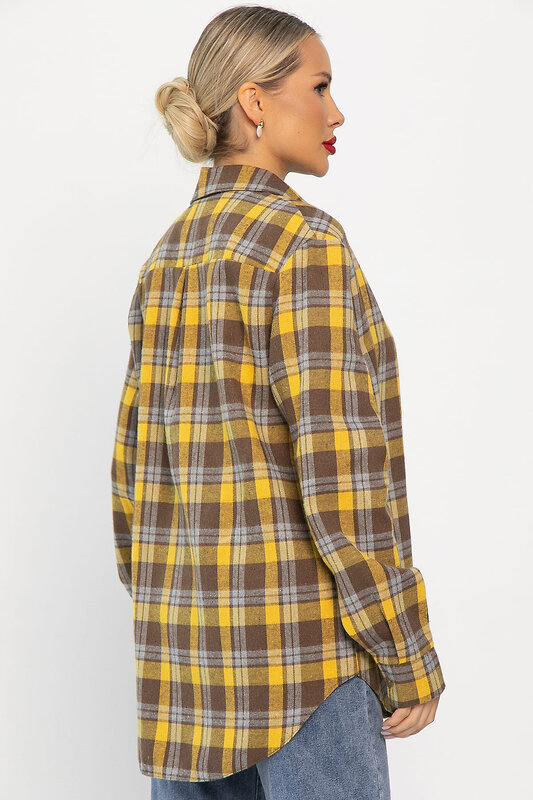 LT Collection Рубашка 555962 Б14135-7М Желтый/коричневый