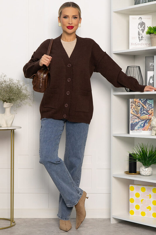 LT Collection Кардиган 555978 Б14234-20М коричневый