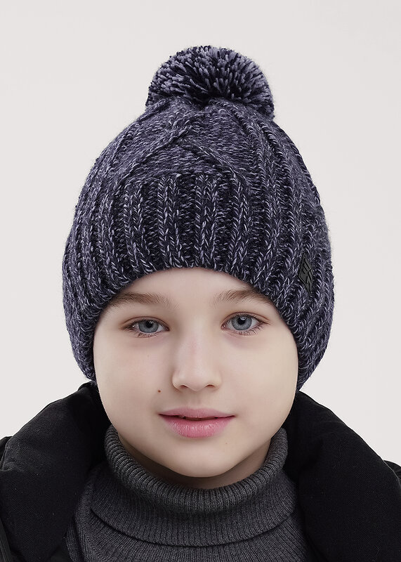 CLEVER Шапка 556329 454366ап флис т.синий/джинсовый