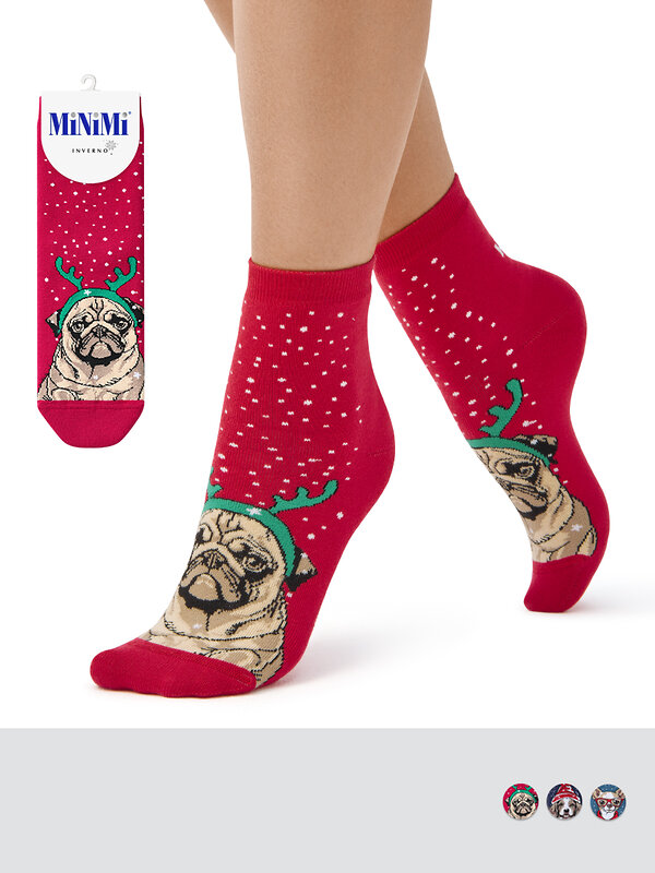 Minimi Носки 556490 MINI INVERNO 3300-9 (собаки) Rosso (Красный)