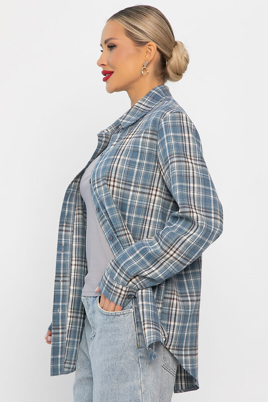 LT Collection Рубашка 556551 Б14134-7М Серо-голубой