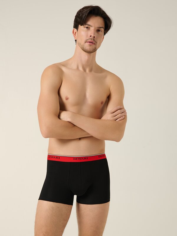 DiWaRi Трусы 556963 PREMIUM MSH 1568 (бандероль) black-red strip