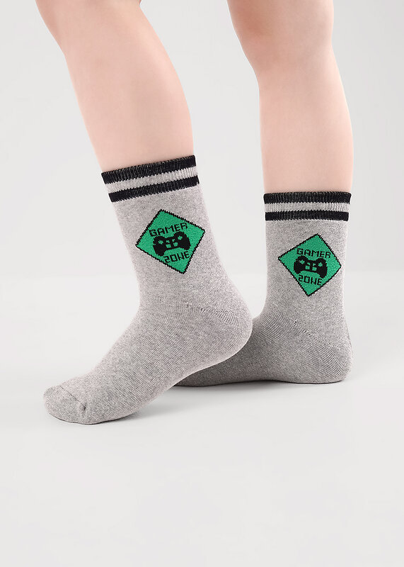 CLEVER Носки 557587 С248П 24 меланж серый
