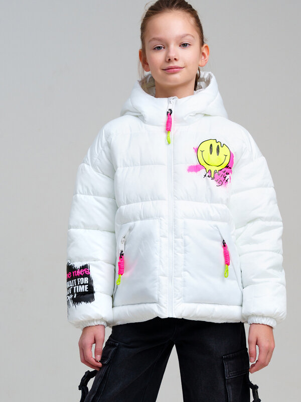 PLAYTODAY Куртка 557607 12521210 белый,фуксия,светло-зеленый