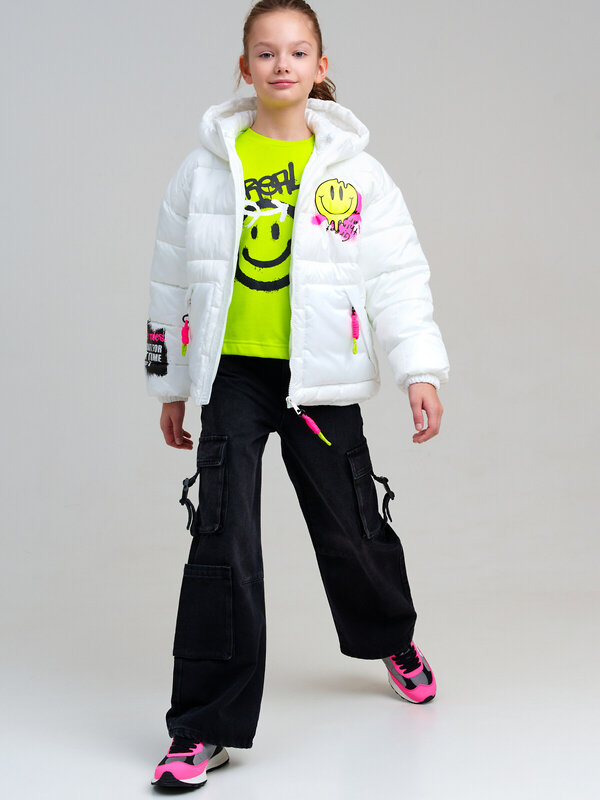 PLAYTODAY Куртка 557607 12521210 белый,фуксия,светло-зеленый