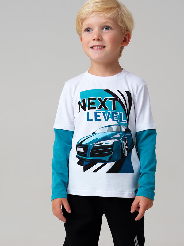 PLAYTODAY Фуфайка 557617 32512311 белый,бирюзовый