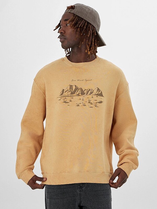 MARK FORMELLE Свитшот 558513 121901 ACID WASH песчаный +печать