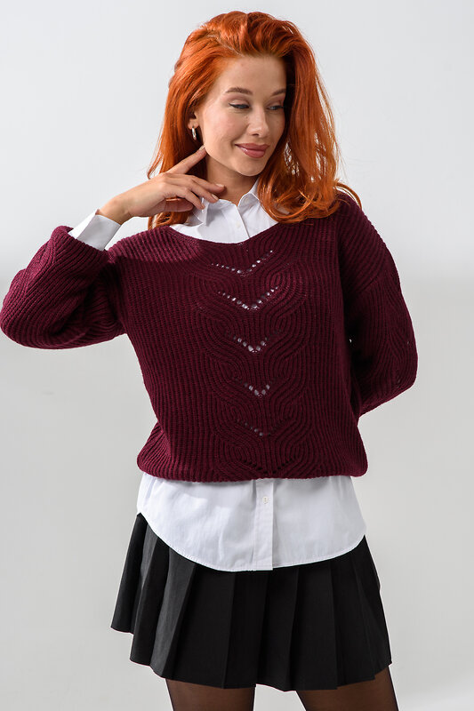 Натали Джемпер 558541 84503 бордовый