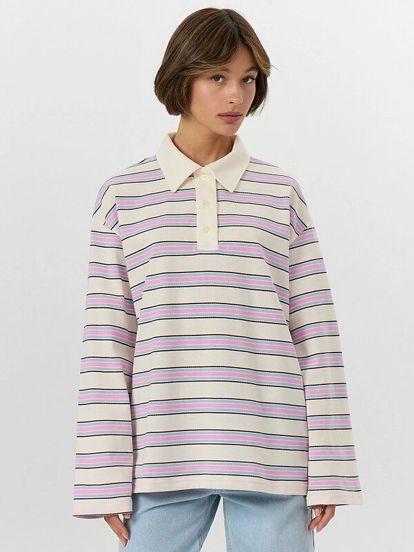 MARK FORMELLE Поло 561275 122877 розовая полоска на молочном