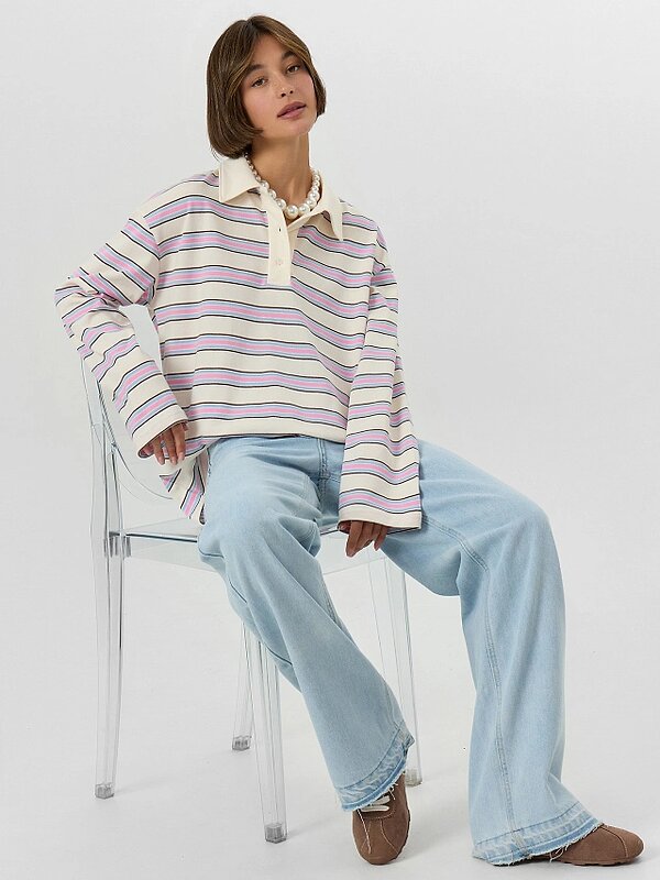 MARK FORMELLE Поло 561275 122877 розовая полоска на молочном