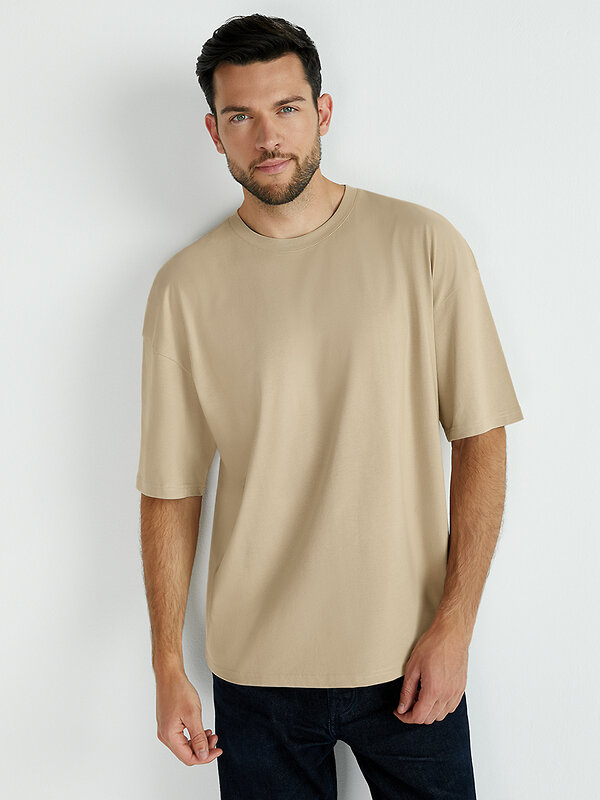 Omsa Футболка 561285 OmT_U 1302 Футболка мужская OVERSIZE, CO Beige (Бежевый)
