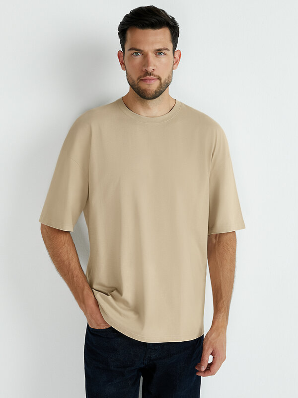 Omsa Футболка 561285 OmT_U 1302 Футболка мужская OVERSIZE, CO Beige (Бежевый)