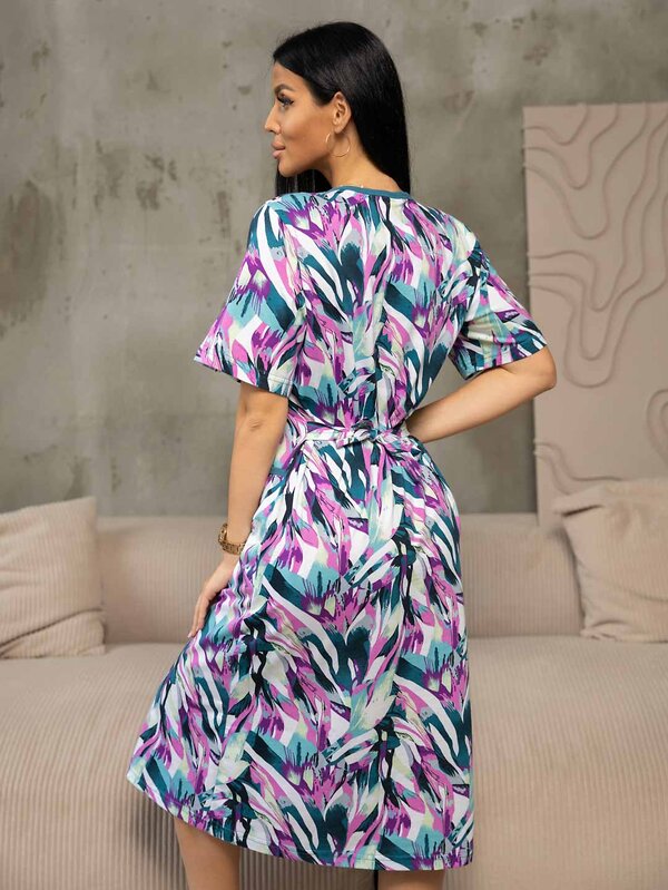 Текс-плюс Халат 561653 НФ-00227680 Бирюзовый,розовый,сиреневый