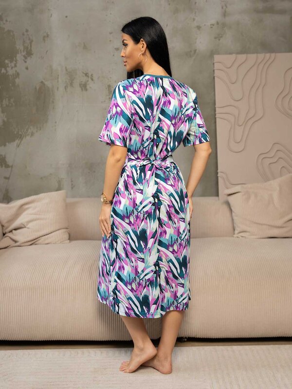 Текс-плюс Халат 561653 НФ-00227680 Бирюзовый,розовый,сиреневый