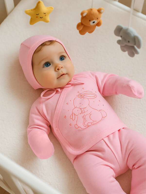 Утёнок Комплект 533894 730п розовый зайки