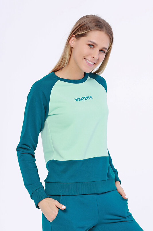 VISERDI Свитшот 90086 3124-мят 119530 Мятный/изумрудный