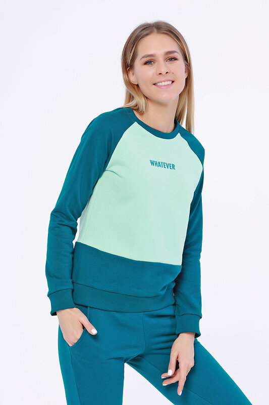 VISERDI Свитшот 90086 3124-мят 119530 Мятный/изумрудный