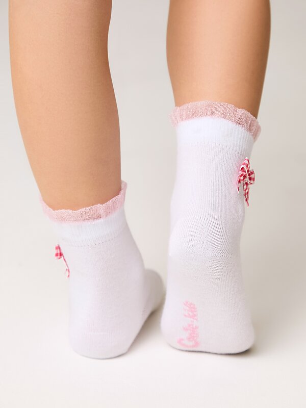 CONTE-KIDS Носки 562515 TIP-TOP (декор, бантики) 25С-1СП белый-розовый