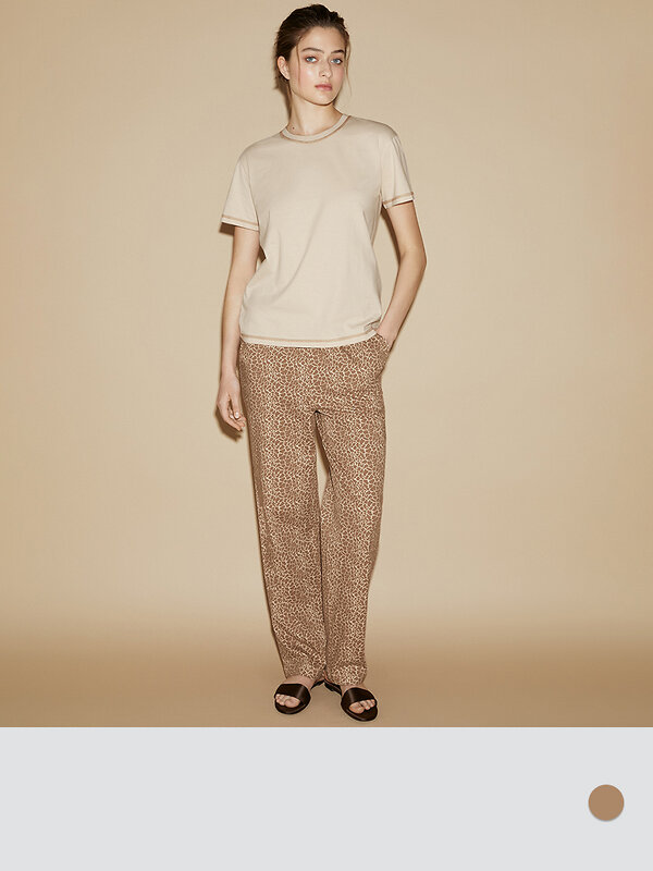 Omsa Пижама 562912 OmD 0226D FIERA Пижама жен. (Футболка + Брюки), СО Cappuccino (Коричневый)