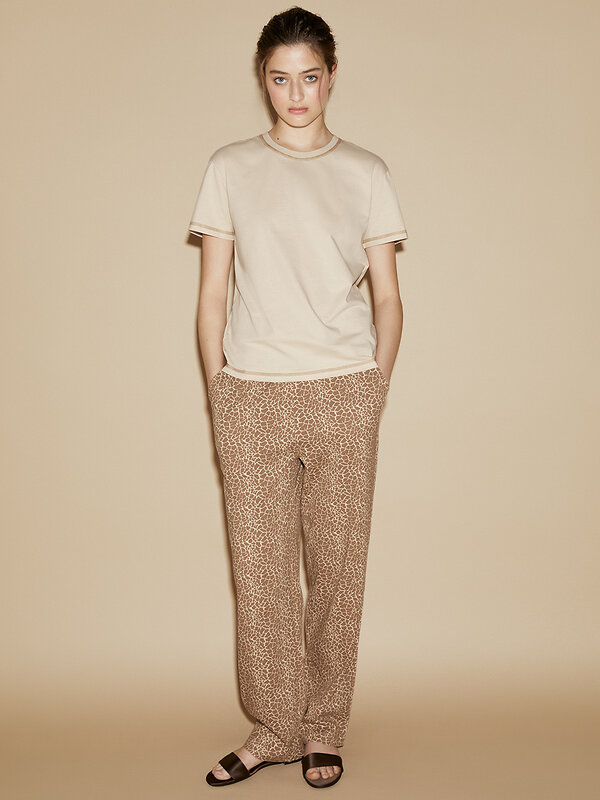 Omsa Пижама 562912 OmD 0226D FIERA Пижама жен. (Футболка + Брюки), СО Cappuccino (Коричневый)