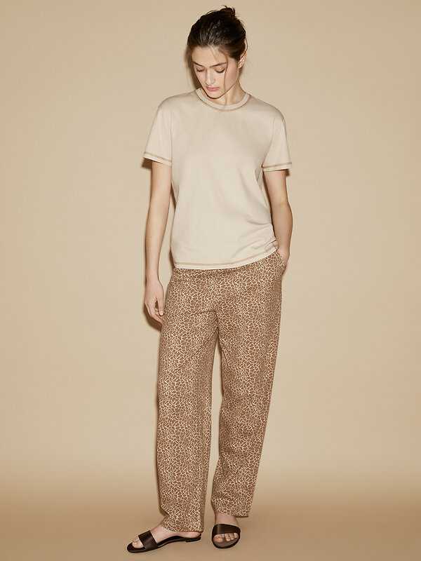 Omsa Пижама 562912 OmD 0226D FIERA Пижама жен. (Футболка + Брюки), СО Cappuccino (Коричневый)