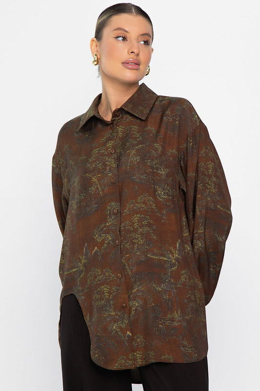 LT Collection Блуза 563080 Б14433-5М коричневый