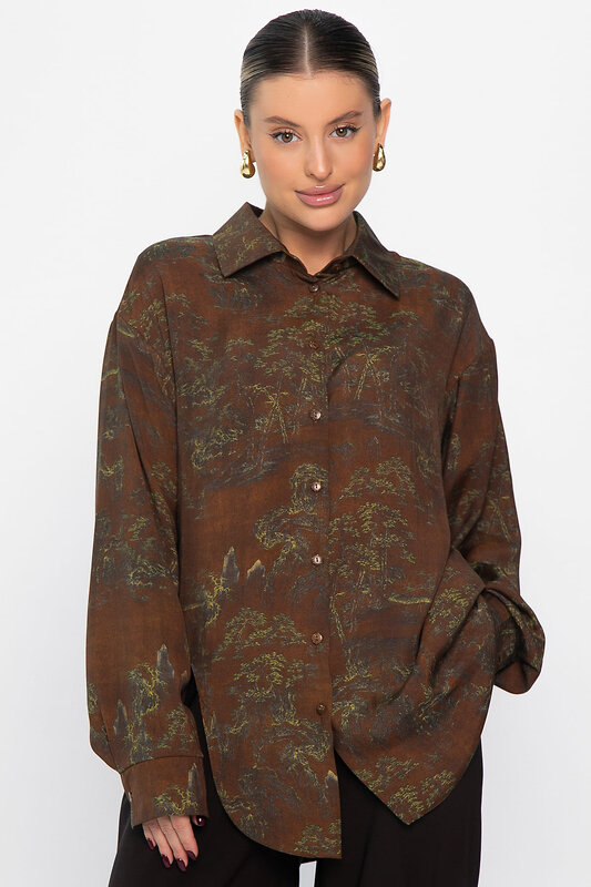 LT Collection Блуза 563080 Б14433-5М коричневый
