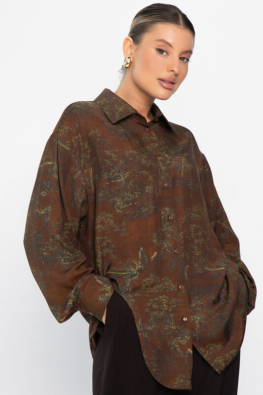 LT Collection Блуза 563080 Б14433-5М коричневый