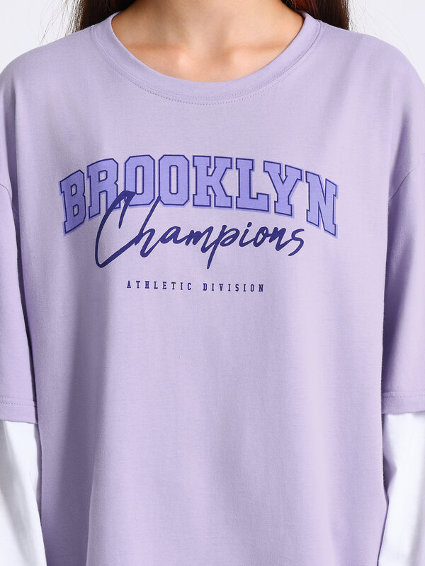 Апрель Лонгслив 563136 1ДДЛД4586001 светло-сиреневый+белый