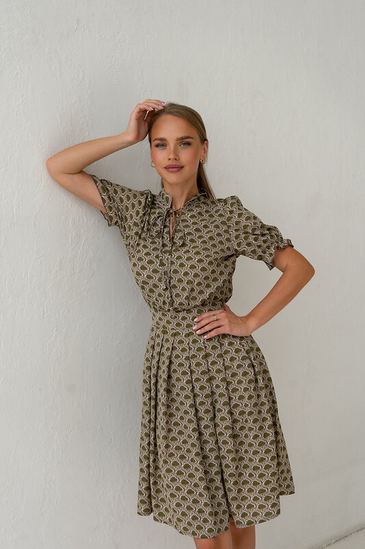 Open-style Платье 564135 5348 коричневый/бежевый/св.коричневый