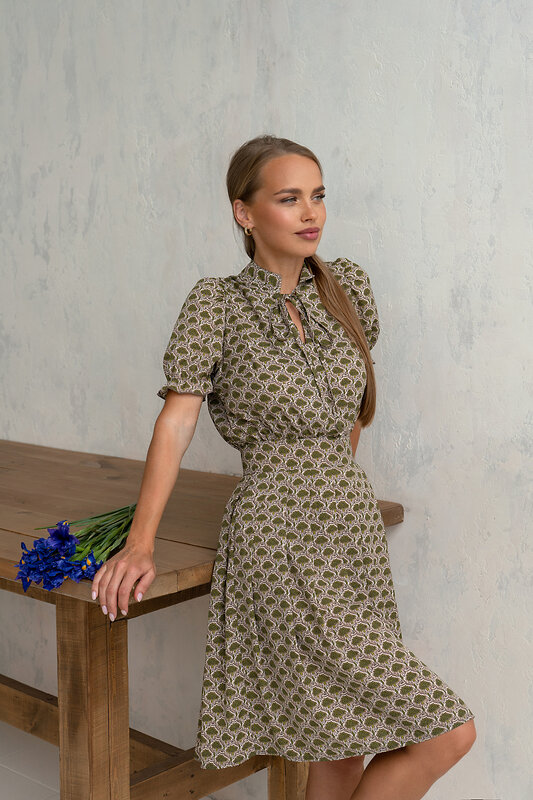 Open-style Платье 564135 5348 коричневый/бежевый/св.коричневый