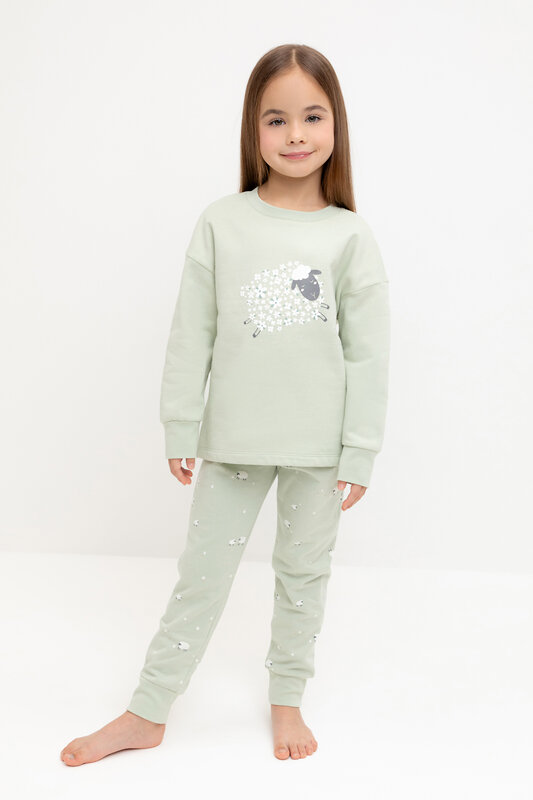 CROCKID Пижама 564956 К 1567 морская пена, овечки