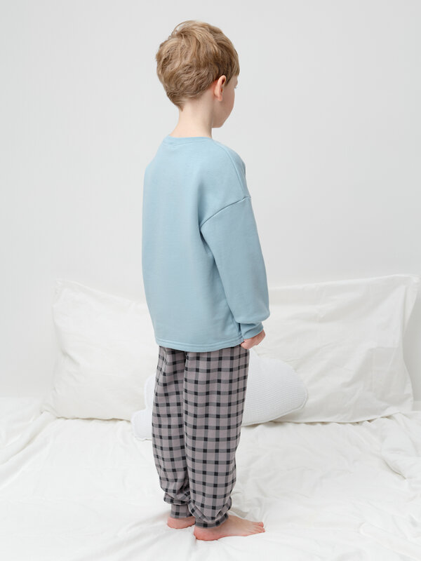 CROCKID Пижама 564958 К 1567 голубой, клетка