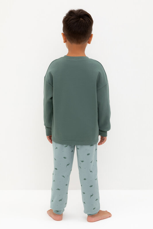 CROCKID Пижама 564959 К 1567 зеленый мох, динозавры