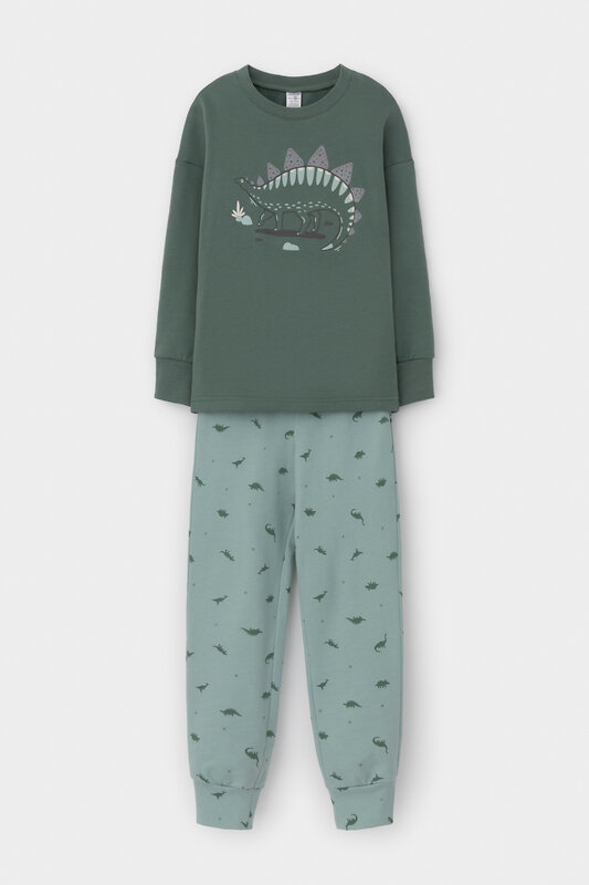 CROCKID Пижама 564959 К 1567 зеленый мох, динозавры
