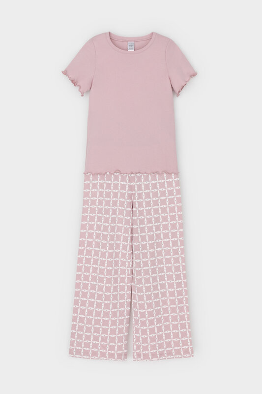 CROCKID Пижама 564961 К 1636 розовый лед, морская клетка