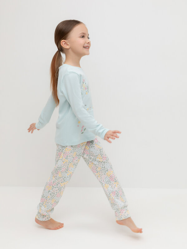 CROCKID Пижама 564963 К 1541 пастельно-голубой, весенний сад