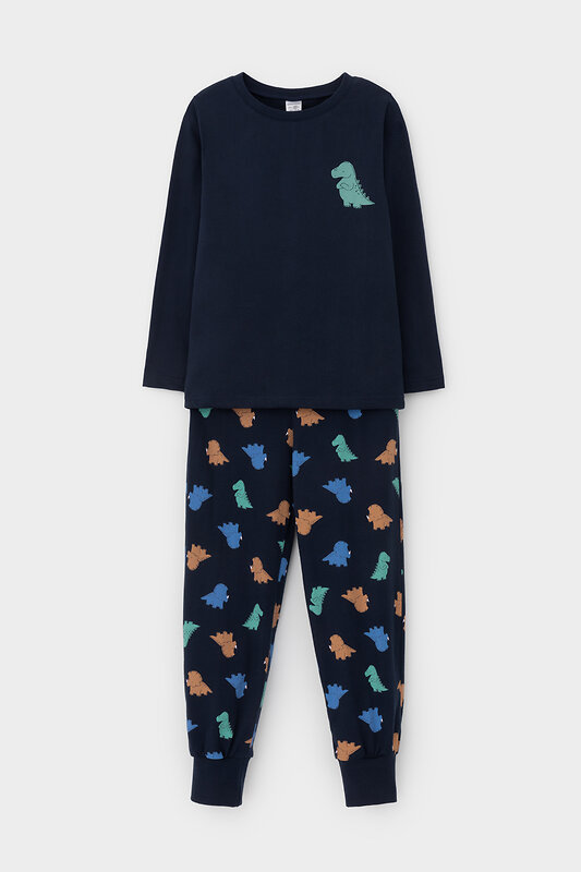 CROCKID Пижама 564964 К 1606 индиго, цветные мини дино