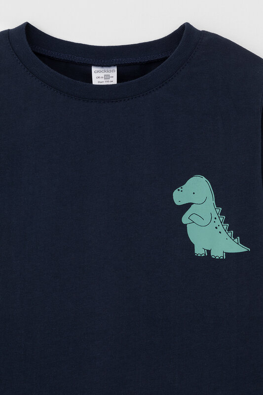 CROCKID Пижама 564964 К 1606 индиго, цветные мини дино
