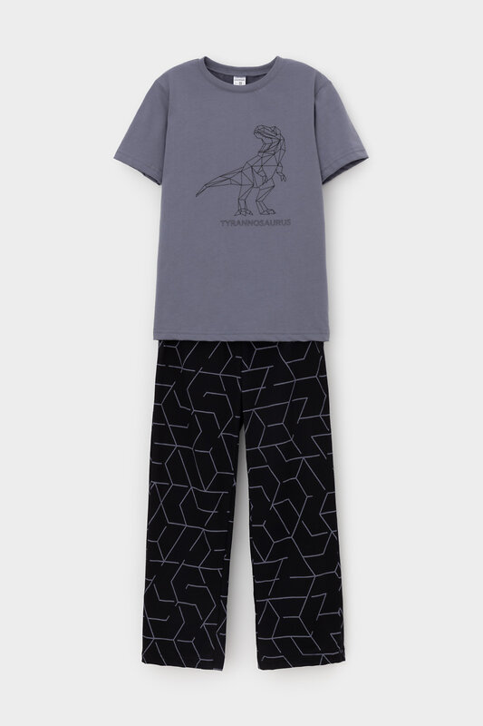 CROCKID Пижама 564966 К 1599 мокрый асфальт, геометрия