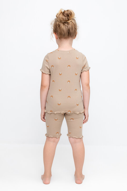 CROCKID Пижама 564973 К 1632 темно-бежевый, медвежонок